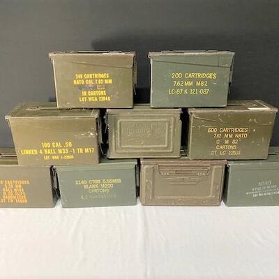 LOT#478: 9 Piece Ammo Can Lot