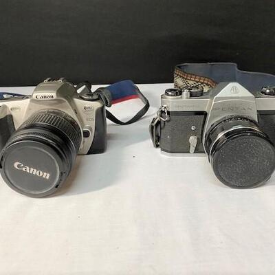 LOT#491: Pair of 35mm Cameras (Canon & Pentax)