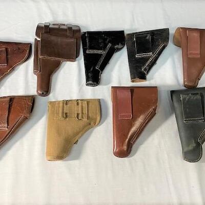 LOT#496: Lot of Nine .32 (7.65) Holsters