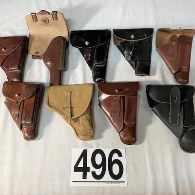 LOT#496: Lot of Nine .32 (7.65) Holsters
