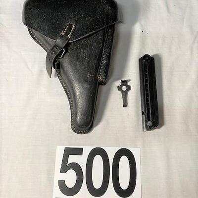LOT#500: Leunerg Bautzen P.08 Luger Holster 3rd Reich Mark