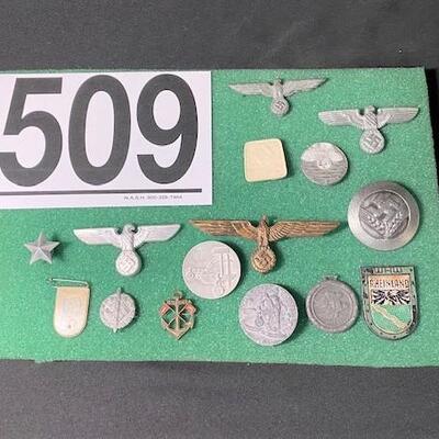 LOT#509: 15 Assorted Nazi & Other Pins
