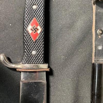 LOT#515: WWII Nazi Hitler Youth Knife w/ Scabbard (#1)