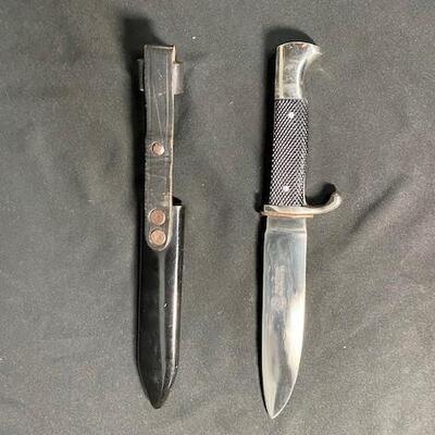 LOT#515: WWII Nazi Hitler Youth Knife w/ Scabbard (#1)