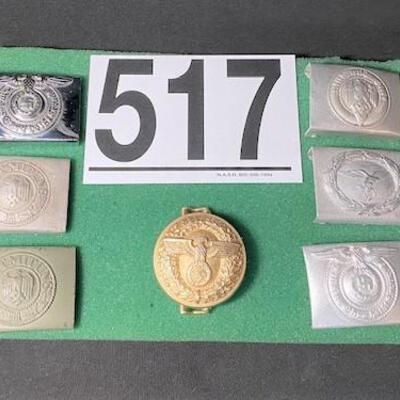LOT#517: Seven Nazi Belt Buckles