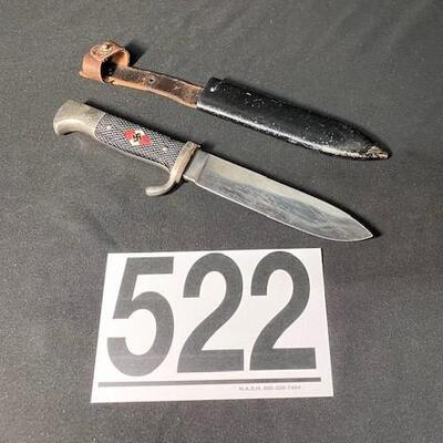 LOT#522: WWII 3rd Reich Hitler Youth Knife Tiger Solingen