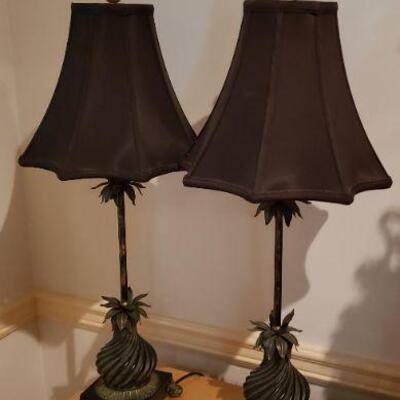 Set of Black Pineapple Lamps