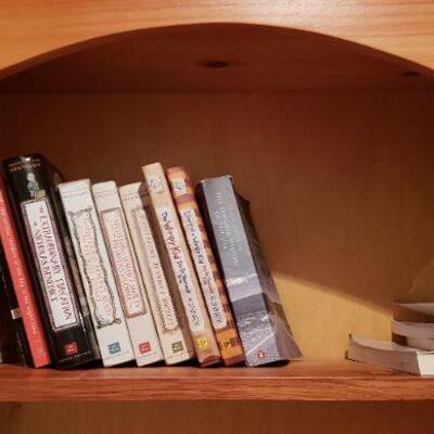 Wood Book Shelf with Books