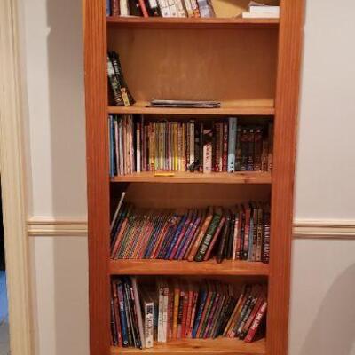 Wood Book Shelf with Books