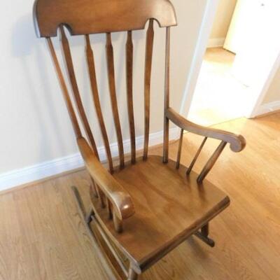 Vintage Solid Wood Spear Back Rocking Chair
