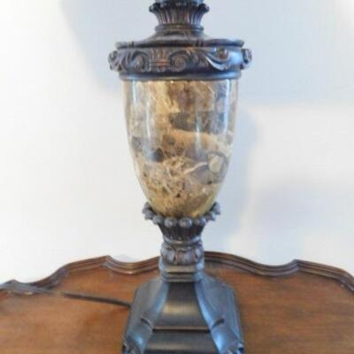 Decorative Marble Urn Post Lamp with Shade 29