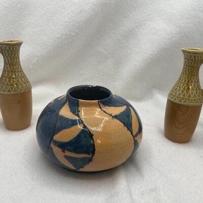 Oil and Vinegar dispensers/ pottery signed Andersen 