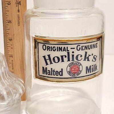 Lot 133: Horlicks 1920s Apothecary Malted Milk Glass