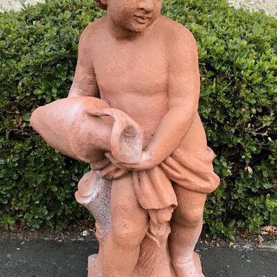 Tall Child Cherub Yard Garden Art Statue 