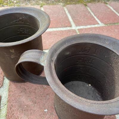 Lot 94: Vintage well bucket and tins 