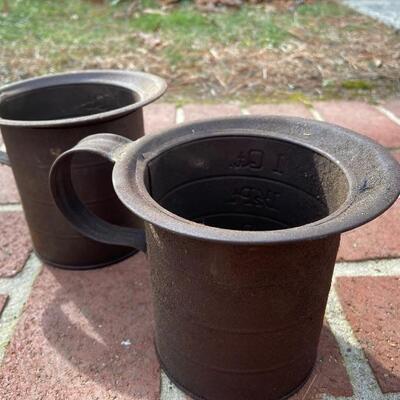 Lot 94: Vintage well bucket and tins 