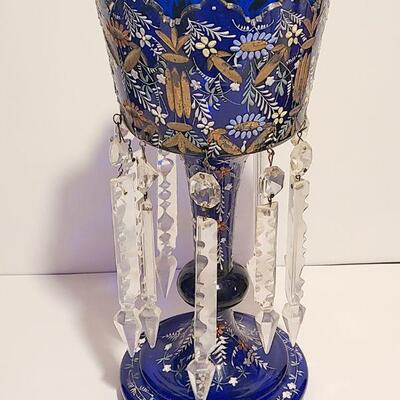 Lot 135: Rare Blown Glass Chain & Victorian Mantle Lustre