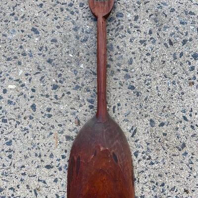 Lot 151: Vintage teak shovel and vintage well bucket