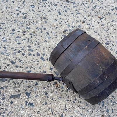 Lot 151: Vintage teak shovel and vintage well bucket