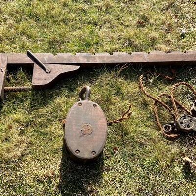 Lot 155: Vintage Barn Pulleys & More