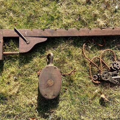 Lot 155: Vintage Barn Pulleys & More