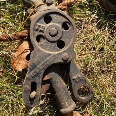 Lot 155: Vintage Barn Pulleys & More