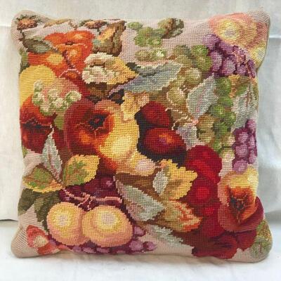 Decorative Fruit Pattern Needlepoint Throw Pillow YD#020-1220-03015