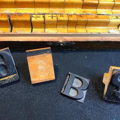 Lot 31:  Antique Metal & Wood Stamp Letter Punch Sets