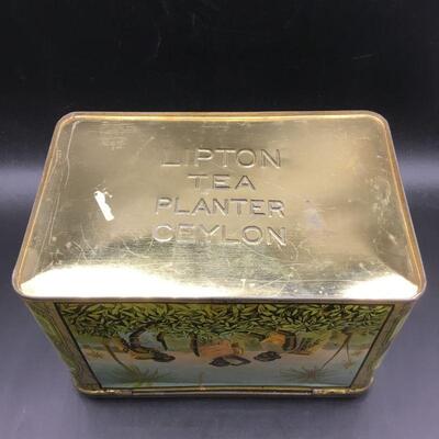 Antique Thomas J. Lipton Tea Tin Box YD#020-1220-00353