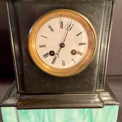 Lot 157: H&F French Marble Clock