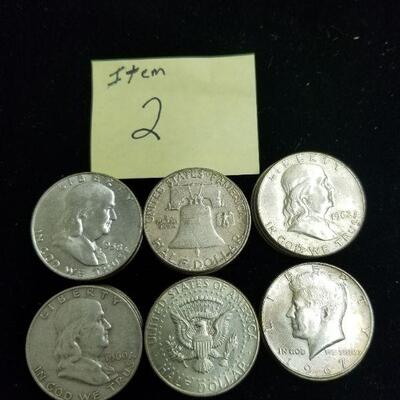 Item (2)  Mixed Silver Half-dollars