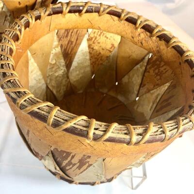 Vintage Native Alaskan Birch Basket Set ca. 1960
