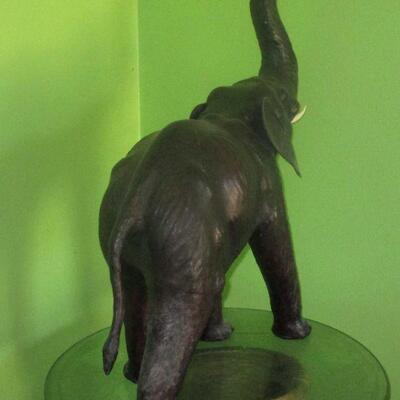 Lot 6 - Very Large Leather Covered Elephant