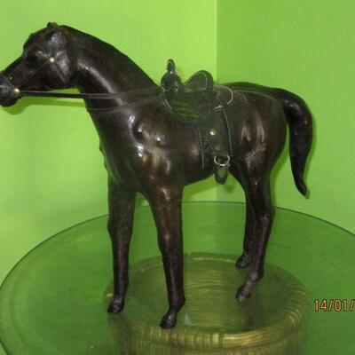 Lot 9 - Leather Covered Horse
