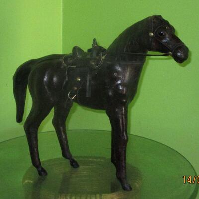 Lot 9 - Leather Covered Horse