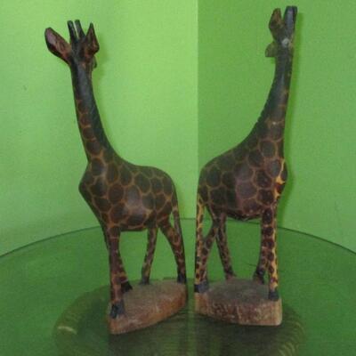 Lot 16 - Wood Carved Giraffes