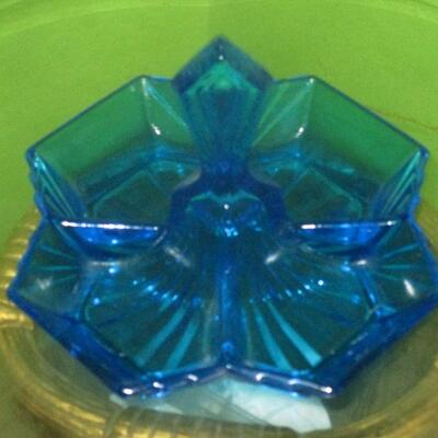 Lot 22 - Blue Glass Candy Dish