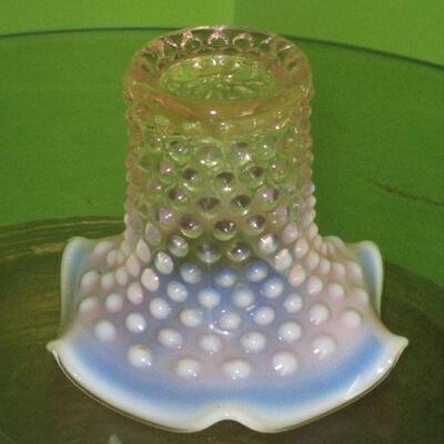 Lot 26 - Pink Hobnail Double Crimp Vase