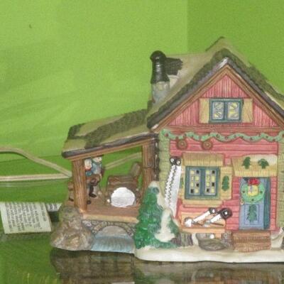 Lot 33 - Ceramic Cabin with Light