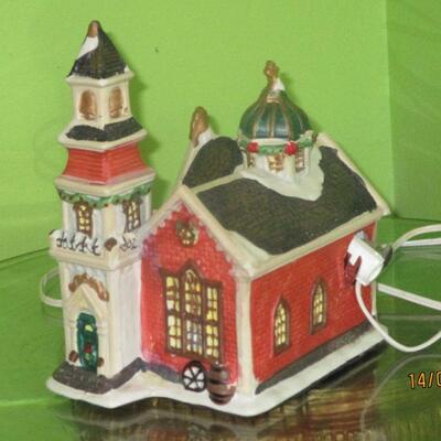 Lot 34 - Ceramic Lighted Church