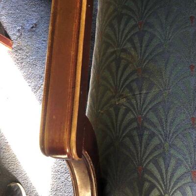 Lot 36 - Blue and Wood Side Chair LOCAL PICK UP ONLY