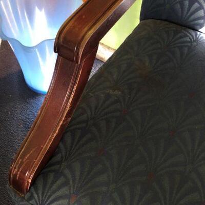 Lot 36 - Blue and Wood Side Chair LOCAL PICK UP ONLY