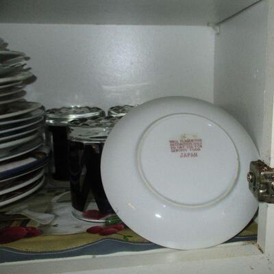 Lot 69 - Cabinet of Glasses and Plates LOCAL PICK UP ONLY