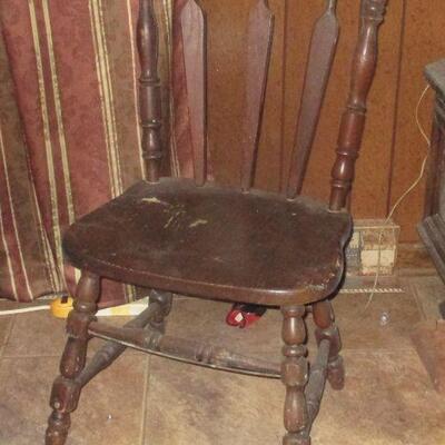 Lot 74 - Solid Wood Chair LOCAL PICK UP ONLY