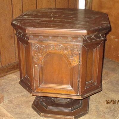 Lot 79 - Solid Wood Octagon End Table LOCAL PICK UP ONLY