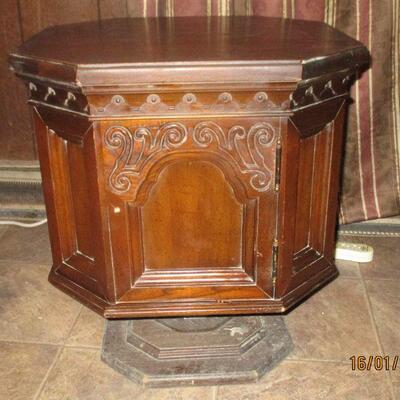 Lot 80 - Solid Wood Octagon End Table LOCAL PICK UP ONLY