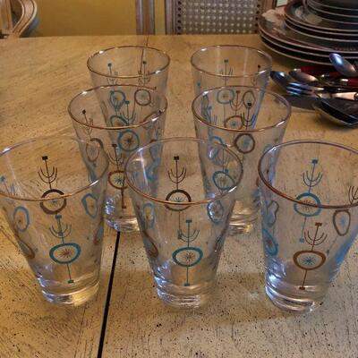 Lot 93 - Turqouise & Gold Drinking Glasses