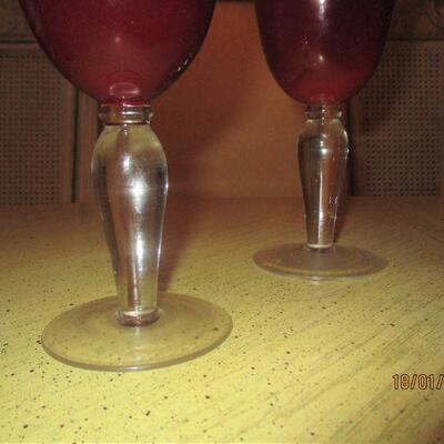 Lot 121 - 4 Large Red Goblets