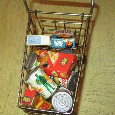 Lot 198 - Metal Shopping Basket w/Groceries
