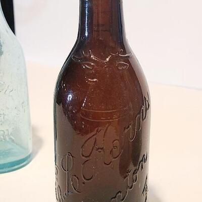 Lot 148: Antique Blob Top Soda Bottles Amber Kerns 